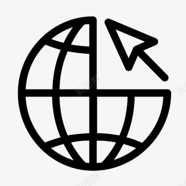 互联网搜索箭头全球图标图标