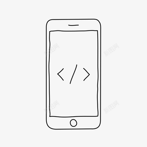 iphone编码设备屏幕图标svg_新图网 https://ixintu.com iphone编码 屏幕 智能手机 设备