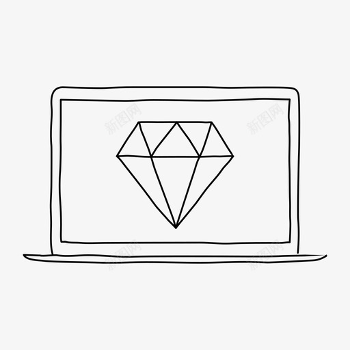 笔记本电脑钻石设备珠宝图标svg_新图网 https://ixintu.com 屏幕 珠宝 笔记本电脑钻石 设备