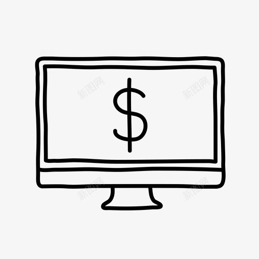 桌面货币设备手绘图标svg_新图网 https://ixintu.com 屏幕 手绘 桌面货币 设备
