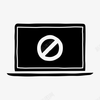 笔记本电脑受限设备禁止吸烟图标图标