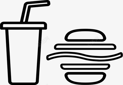 午餐快餐汉堡包图标图标