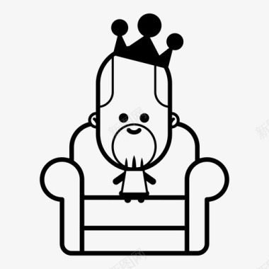 国王椅子男人图标图标