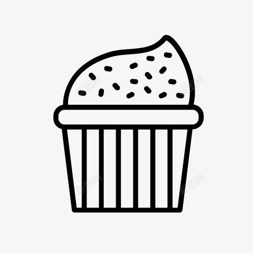 纸杯蛋糕生日食物图标svg_新图网 https://ixintu.com 生日 纸杯蛋糕 聚会 食物