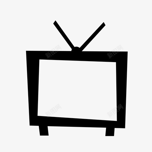旧电视天线复古图标svg_新图网 https://ixintu.com 复古 天线 旧电视 电视 管