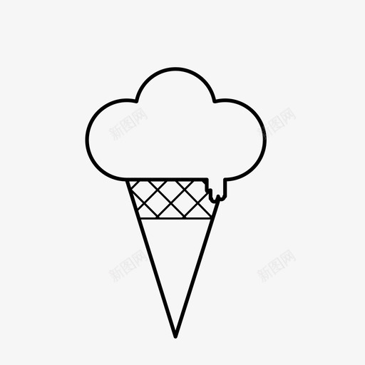 冰淇淋蛋卷甜点图标svg_新图网 https://ixintu.com 冰淇淋 派对 甜点 蛋卷