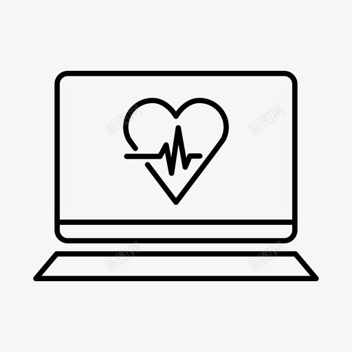 笔记本电脑脉冲设备健康图标svg_新图网 https://ixintu.com 健康 医疗 屏幕 笔记本电脑脉冲 设备