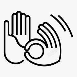 手语翻译手语聋子手图标高清图片