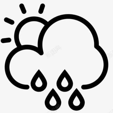 下雨天气天气预报图标图标