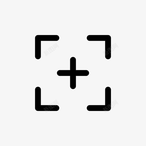 十字线裁剪十字标记图标svg_新图网 https://ixintu.com 十字标记 十字线 方形 裁剪
