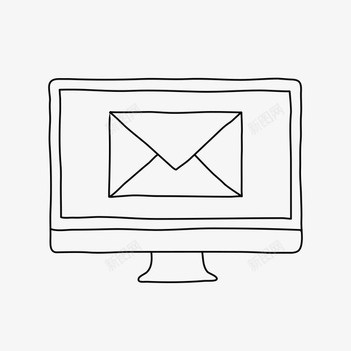 桌面邮件设备电子邮件图标svg_新图网 https://ixintu.com 屏幕 桌面邮件 消息 电子邮件 设备