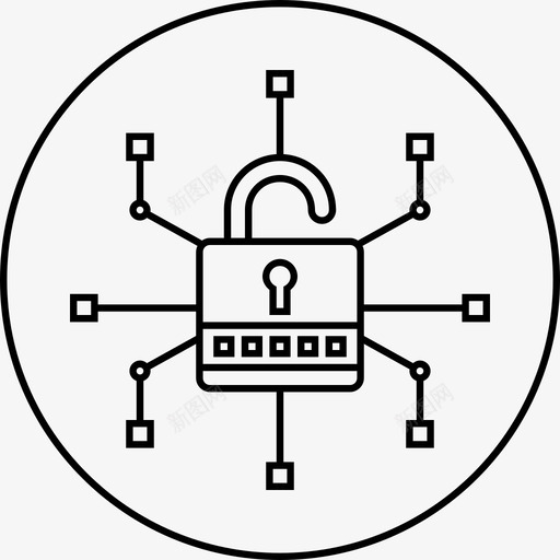 数据泄露锁网络图标svg_新图网 https://ixintu.com 不安全 威胁 安全 数据泄露 网络 网络犯罪 锁