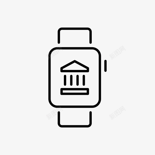 苹果手表银行苹果手表设备图标svg_新图网 https://ixintu.com 屏幕 移动支付 网上银行 苹果手表 苹果手表银行 设备