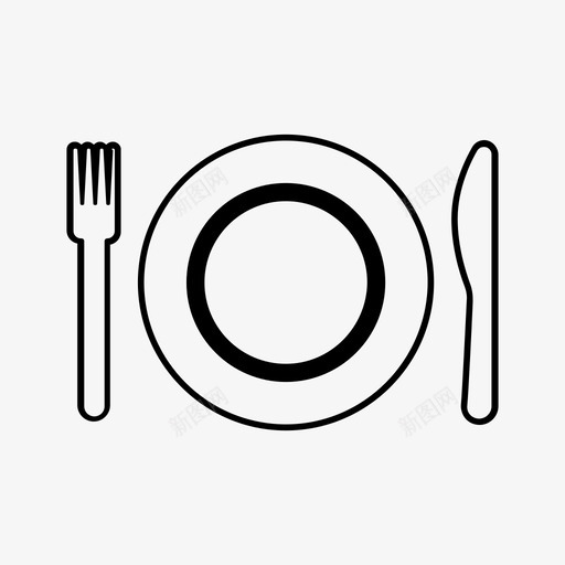 餐盘餐叉餐刀图标svg_新图网 https://ixintu.com 餐刀 餐叉 餐盘