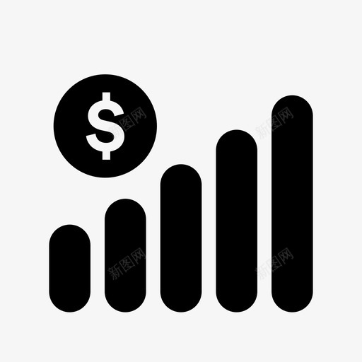 财务趋势条形图货币图标svg_新图网 https://ixintu.com 信息图表 条形图 财务趋势 货币