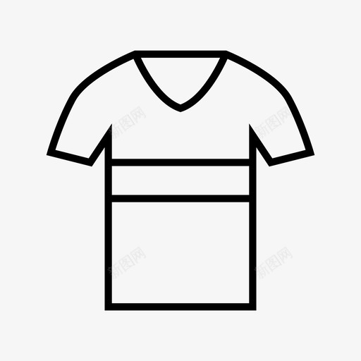 T恤衣服条纹图标svg_新图网 https://ixintu.com T恤 v领 条纹 衣服