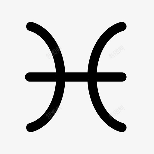 双鱼座占星术星座图标svg_新图网 https://ixintu.com 十二宫 占星术 双鱼座 星座 水