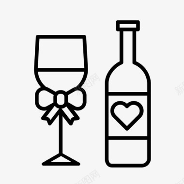 葡萄酒饮料爱情图标图标