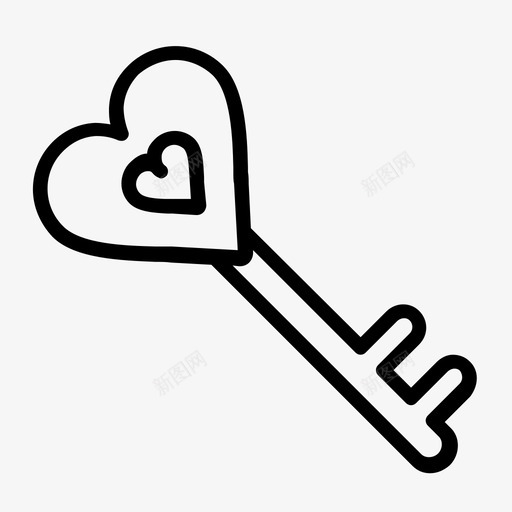 心钥匙锁爱图标svg_新图网 https://ixintu.com 心钥匙 情人节 打开 爱 锁