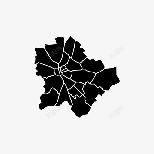 布达佩斯行政区划城市地图图标svg_新图网 https://ixintu.com 匈牙利 城市地图 城市行政区划 布达佩斯 行政区划