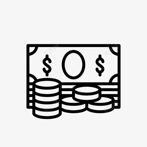 货币银行票据图标svg_新图网 https://ixintu.com 现金 硬币 票据 美元 财务概述 货币 银行