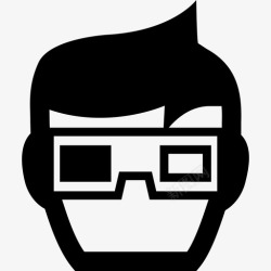 电影院里电影院里戴着3d眼镜的男孩图标高清图片