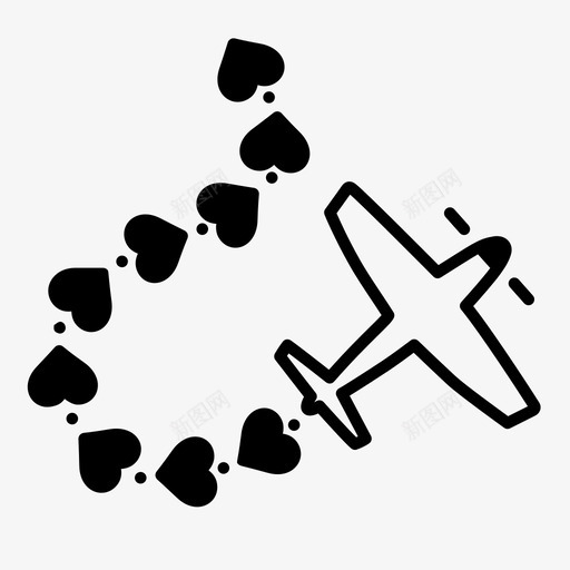 蜜月飞机飞行图标svg_新图网 https://ixintu.com 心灵 浪漫 浪漫的假期 爱情 蜜月 飞机 飞行