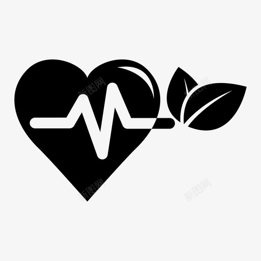 草药健康心脏图标svg_新图网 https://ixintu.com 健康 健康2 心脏 治疗 自然 草药