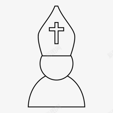 牧师天主教徒基督教图标图标