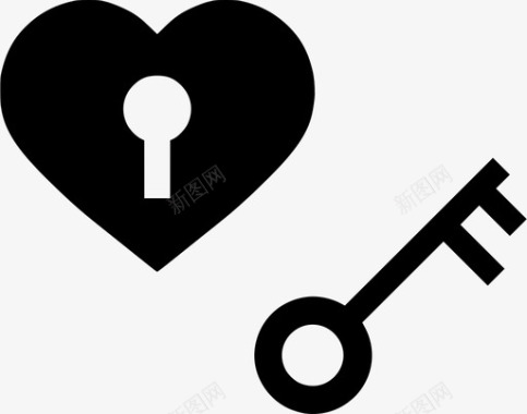 心形键爱情情人节图标图标
