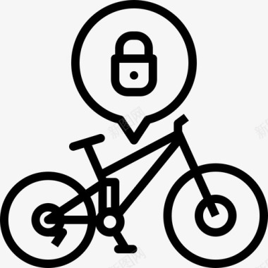 免费自行车锁自由骑自行车锁骑自行车图标图标