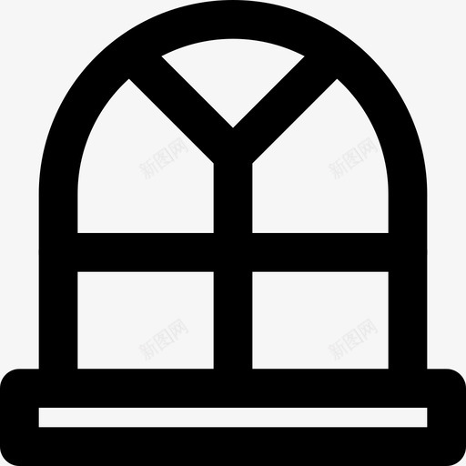 拱形窗物品家具图标svg_新图网 https://ixintu.com smashicons家庭md轮廓 住户 家具 拱形窗 物品