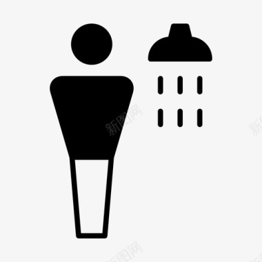 男士淋浴卫生间标牌图标图标