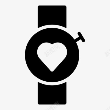 智能手表心健康爱情图标图标
