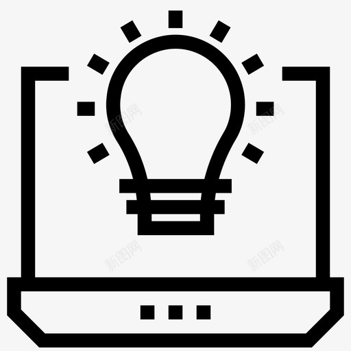 灯泡创意笔记本电脑图标svg_新图网 https://ixintu.com 创业 创意 灯泡 笔记本电脑 网页设计开发