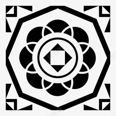几何图案背景瓷砖图标图标