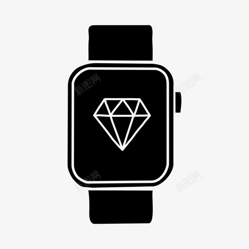苹果手表钻石苹果手表设备图标svg_新图网 https://ixintu.com 屏幕 苹果手表 苹果手表钻石 设备 购物