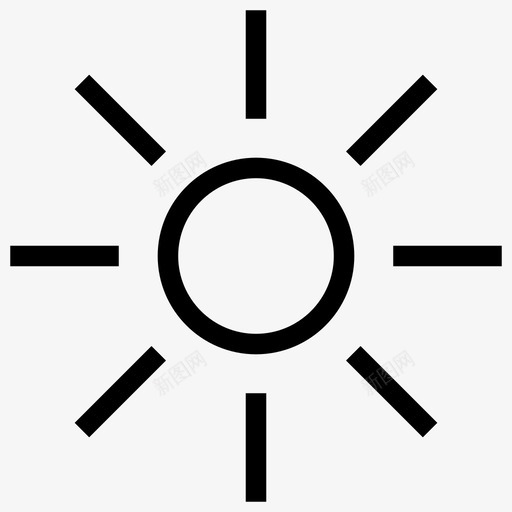 阳光明亮亮度图标svg_新图网 https://ixintu.com iosweb用户界面线条图标 亮度 明亮 灯光 照明 阳光