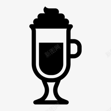 爱尔兰咖啡奶油杯子图标图标