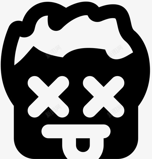 死亡表情符号脸图标svg_新图网 https://ixintu.com 死亡 漂亮图标表情符号mdsolid 脸 表情符号
