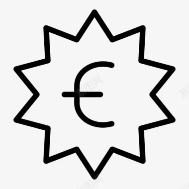 货币徽章欧元价格图标图标