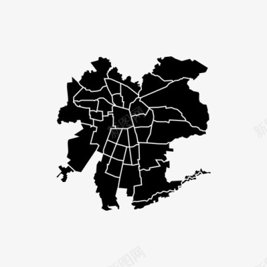 智利圣地亚哥城市地图comunas图标图标