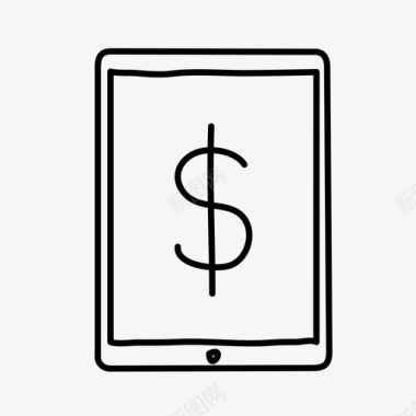 货币ipad设备手绘图标图标