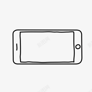 水平iphone设备手绘图标图标