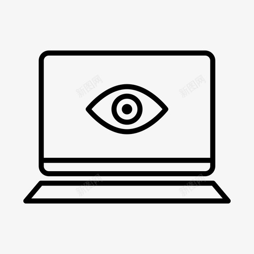笔记本电脑视图设备眼球图标svg_新图网 https://ixintu.com 屏幕 眼球 笔记本电脑视图 设备