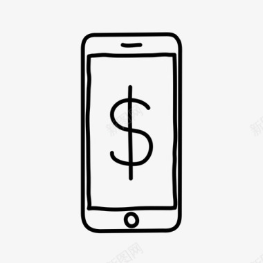 iphone货币设备手绘图标图标