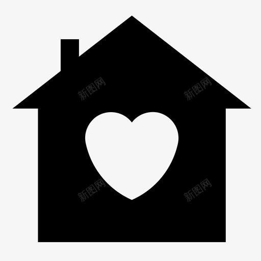 可爱的房子家庭快乐图标svg_新图网 https://ixintu.com 可爱的房子 家 家庭 心 快乐
