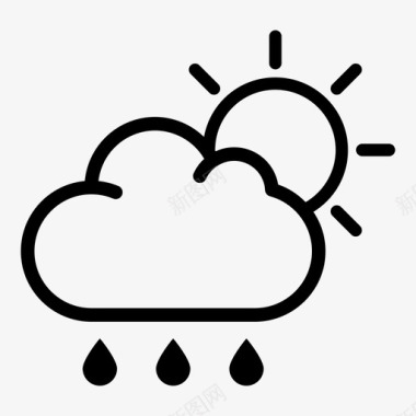 雨倾盆大雨天气预报图标图标