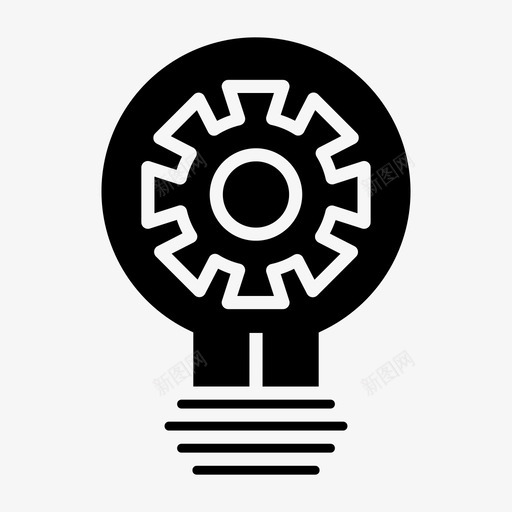 设置灯泡齿轮图标svg_新图网 https://ixintu.com 想法 灯光 灯泡 网络开发第三卷 设置 齿轮