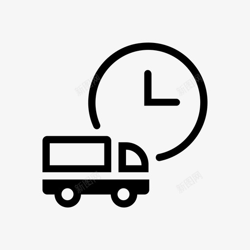 卡车和时间交货时间交货图标svg_新图网 https://ixintu.com 交货 交货成本 交货时间 卡车和时间 日志 装运时间